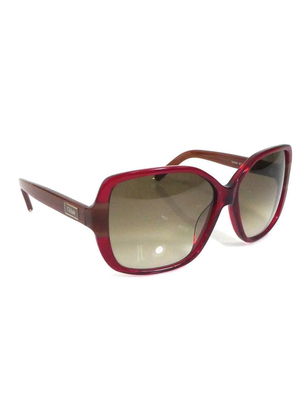 Auth Chloe Sunglasses Red/Brown Plastic #363538C10B